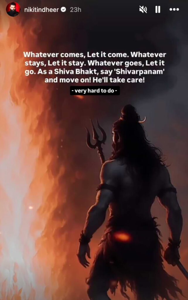 Nikitin Dheer Insta story