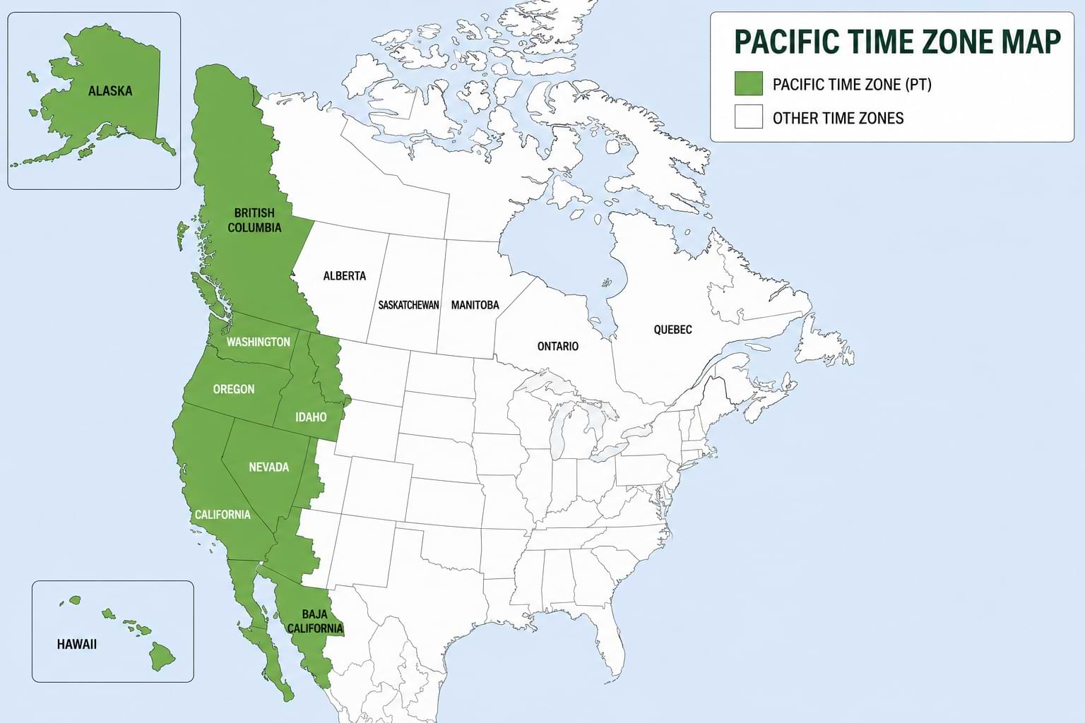 Pacific Time Zone Map